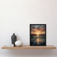 thumbnail image 2 of Tranquil Seascape Sunset Ocean Waves On Sea Oil Painting Artwork Framed Wall Art Print A4, 2 of 3