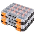 thumbnail image 1 of Caja de herramientas con tapa transparente, organizador de doble cara con 34 compartimentos., 1 of 5