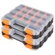 thumbnail image 1 of Caja de herramientas con tapa transparente, organizador de doble cara con 34 compartimentos., 1 of 5