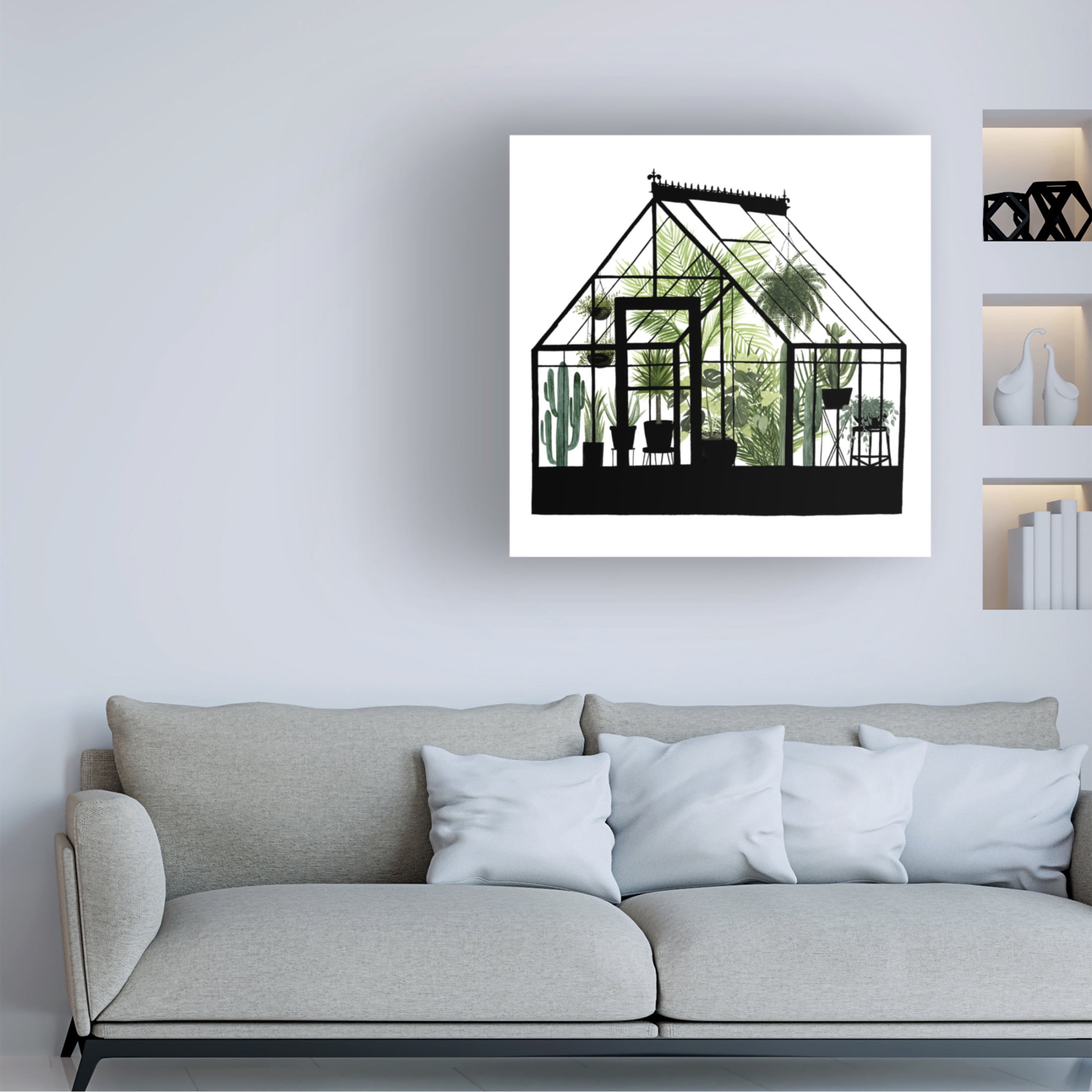 Canvas Wall Art - Grace Popp 'Glass House I' Wall Art for Living Room, Bedroom, or Office Décor by Trademark Fine Art - 14 x 14 Inches