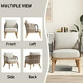 thumbnail image 7 of Bonzy Home Braid Accent Chair, Mid-Century Modern Armchair with Metal Armrests & Wood Frame, Braided Backrest for Living Room, Bedroom, 7 of 7