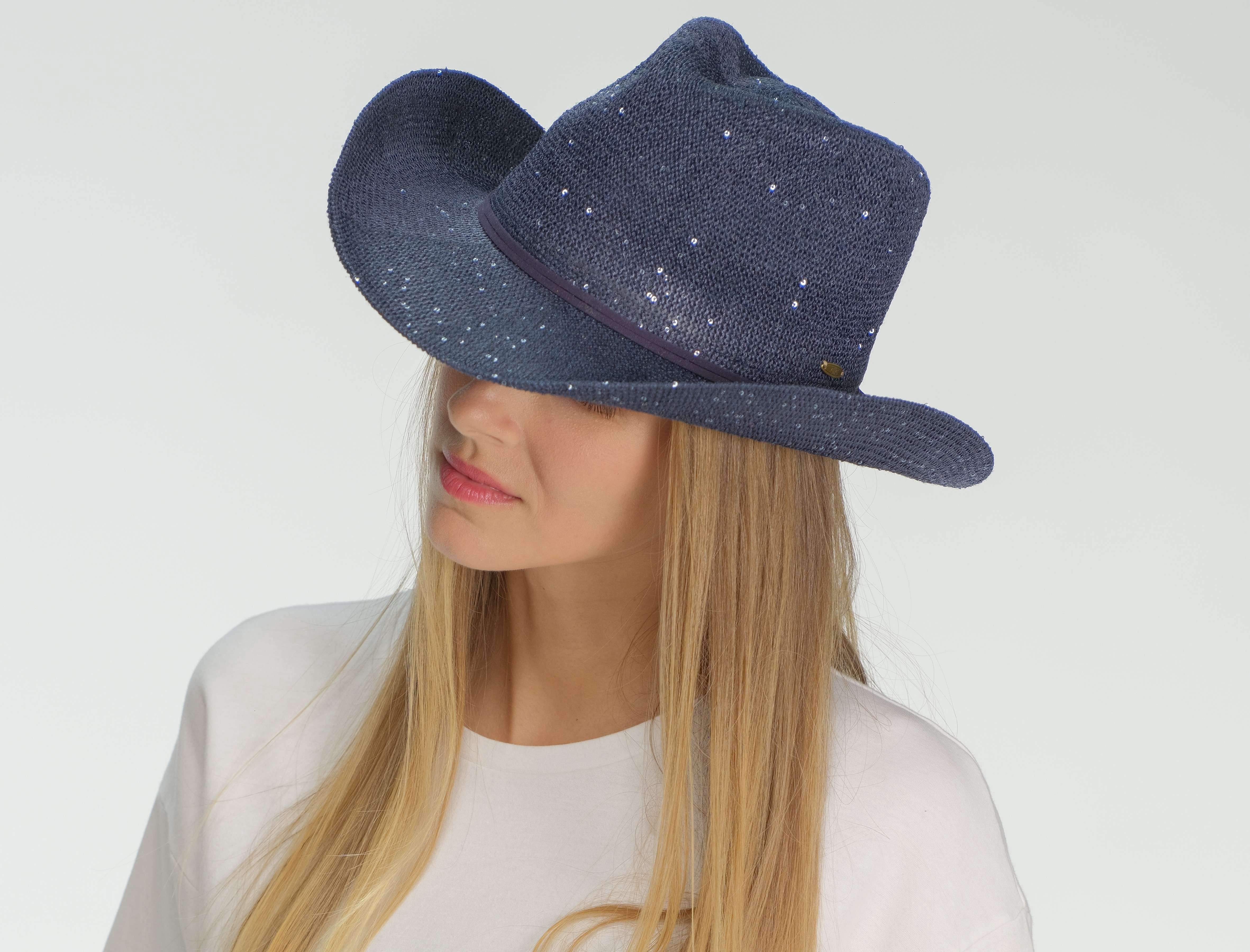 8646 Sparkly Sequin Cowboy Hat With Suede String Trim, Maroon C.C Sparkly Sequin Cowboy Hat with Suede String Trim, Maroon  main image 2