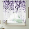 thumbnail image 2 of Purple Swag Valances for Windows 2 Pack, Kitchen Window Curtains 36 Inch Length, Eucalyptus Leaves Privacy Swag Curtains for Living Room/Bathroom with Rod Pocket 36"x36", 2 of 8