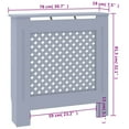 thumbnail image 5 of vidaXL Cache-Radiateur MDF Gris 78 cm, 5 of 5
