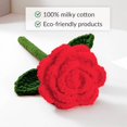 thumbnail image 2 of Handmade Crochet Rose, 18" Tall & 6.7" Wide Knitted Flower Decor, Romantic Gift for Her, Him & Self-Care, Durable Yarn Decoration$$Home Decor, Kitchen, & Other, 2 of 7