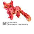 thumbnail image 5 of Biodegradable Pla Cat Toy 3d Printed Cat Ornament Articulated Cat Figurine with Flexible Limbs Tail Desktop Pet Cat Fidget Toy for Adults Kids Home, 5 of 5