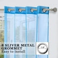 thumbnail image 2 of 2 Piece Delux High Woven Thread Window Sheer Curtains Grommet Panels 54" X 84" Total 108" X 84" Inch Length for Kitchen,Bedroom/Living Room Color: Blue, 2 of 4