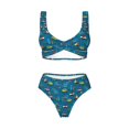 thumbnail image 4 of Daiia Transportations with Buildings Women's Bikini Set Two Piece Swimsuit High Waisted Bikini Adjustable Straps Bikini Perfect for Beach, Pool, and Summer Vacation-Small, 4 of 9