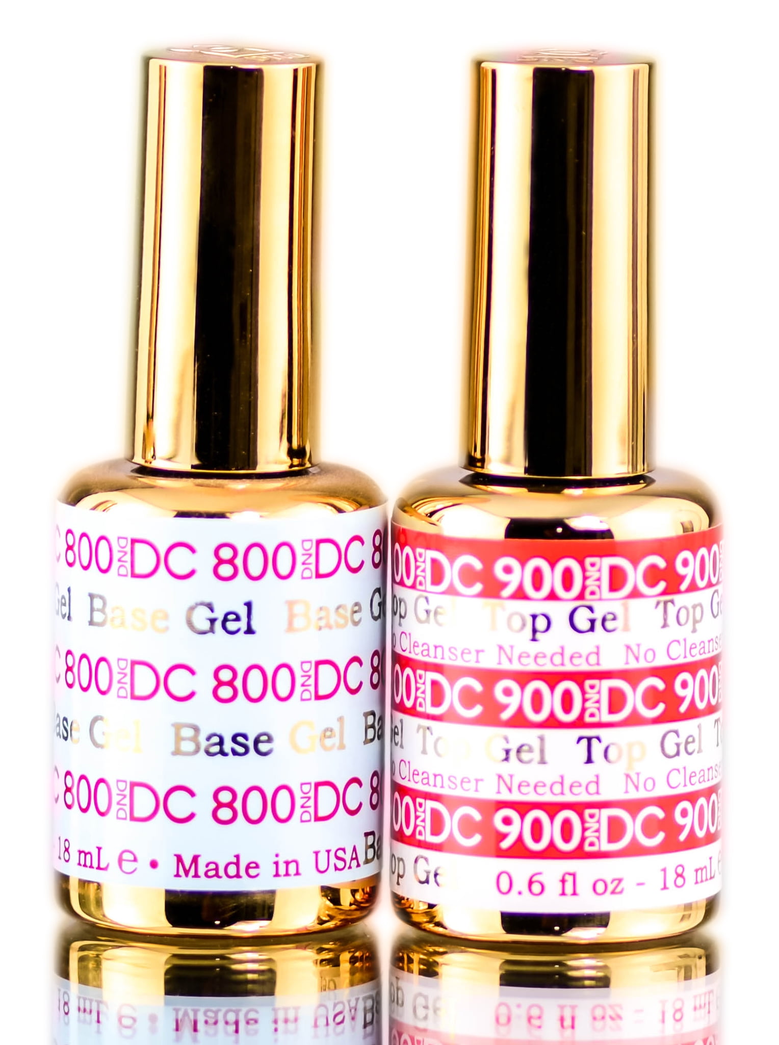 DND DC 800 Base Gel & 900 Top Gel (NO CLEANSER NEEDED) DUO SET, Soak off Gel All In One Base & Top Coat KIT for Daisy Nails - Top 900 / Base 800
