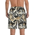 thumbnail image 3 of KLL Black Palm Leaves Men's Casual Summer Beach Shorts Hawaiian Shorts with Pockets-3X-Large, 3 of 5