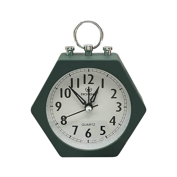 Reloj despertador infantil verde silencioso, reloj despertador de moda para niños