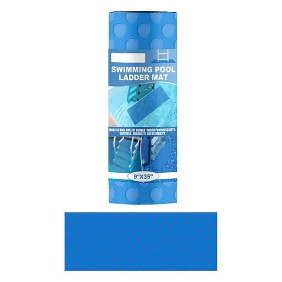 Thickened Swimming Pool Ladder Mat Protective Swimming Pool Step Pad for Above Ground Swimming Pool,8.66*34.65in,Blue