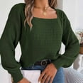 thumbnail image 7 of Annhoo Womens Sweaters Casual Long Sleeve Square Neck Tops Fall Winter Loose Cozy Knitted Pullover Shirts, 7 of 7
