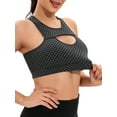 thumbnail image 3 of FUTATA Women's Sexy Cutout Sports Bra Workout Yoga Bra, Fitness Stretch Bra Workout Yoga Sports Bra, Medium Support Racer Back Design Crop Top, 3 of 7