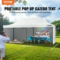 thumbnail image 2 of VEVOR 10x20 FT Pop up Canopy with Removable Sidewalls, Instant Canopies Portable Gazebo & Wheeled Bag,UV Resistant Waterproof, Enclosed Canopy Tent for Outdoor Events, Patio, Backyard, Party,Parking, 2 of 9