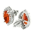 thumbnail image 2 of Clara Pucci 3.64 ct Brilliant Marquise Cut Halo Studs VVS1 Genuine Conflict free Red Zircon Solid 14K White Gold Designer Everyday Earrings Screw back, 2 of 5