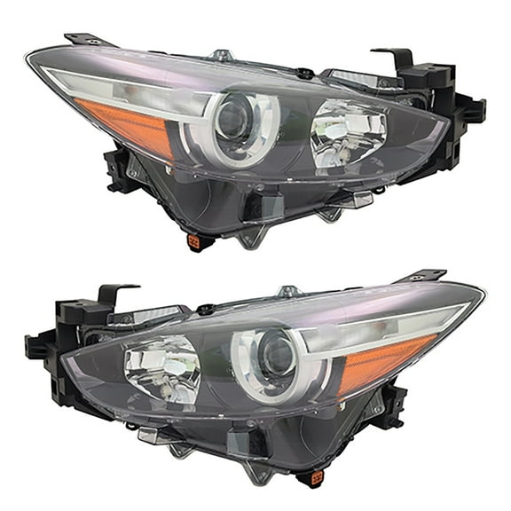 New Pair Of Halogen Headlights Compatible With Mazda 3 Sport Gs Gx Hatchback 4 Door 2.0L 2017 2018 By Part Number Ma2502149 Ma2503149