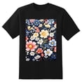 thumbnail image 2 of Plus Size Shirt for Women Black Tops for Women Oversized Short Sleeves Shirt for Women Color Small Flowers2 T Shirt Crewneck Shirt for Women 3XL, 2 of 5