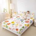 thumbnail image 4 of Feelyou Cartoon Orange Flower Full Size Sheets for Teen, Rustic Groovy Daisy Bed Sheets, Spring Floral Sheet Sets, Ultra Soft Bedroom Decor, 4 Pieces, 4 of 7