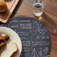 thumbnail image 3 of Mathematics Equations Round 15 Inch Placemats Set of 4, Blackboard Math Numerical Geometric HeatResistant Non Slip Place Mats for Dining Table, Wipeable Braided Kitchen Table Mats for Housewarming, 3 of 9