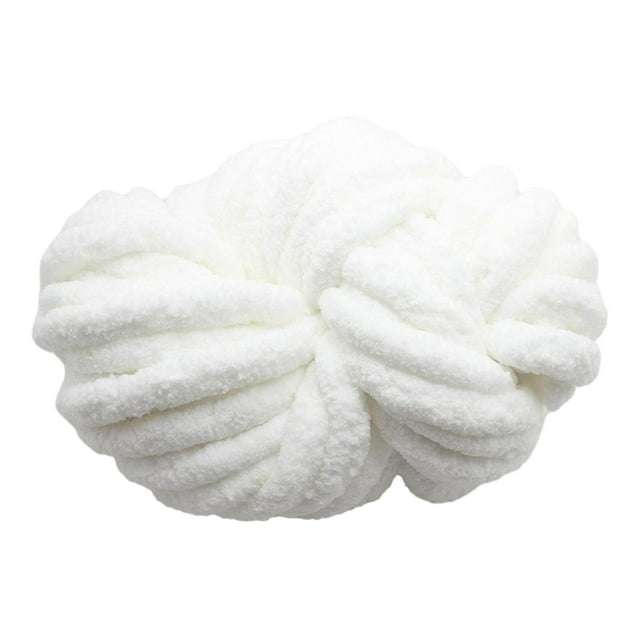 Hilo Grueso de Lana para Tejer a Mano Sunnimix Hilo Voluminoso para Cama de Mascotas Blanco