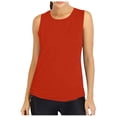 thumbnail image 2 of Exercise Tank Tops for Women Sleeveless Athletic Tank Tops Scoop Neck Basic Undershirt Yoga Workout Casual Athletic Oversized Racerback Breathable Tee (Orange,L), 2 of 3