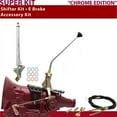 thumbnail image 1 of American Shifter  AOD Shifter Kit Chrome 12 in. E Brake Cable Push Button 11 in. Handle Ringed Knob for D905E, 1 of 1