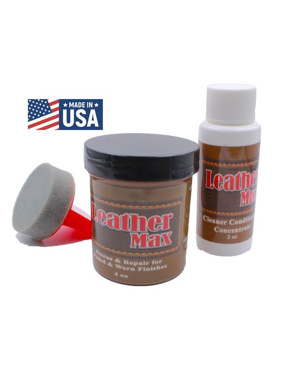 Leather Repair Kit / Leather Color Kit / Cleaner / Color Restorer / Sponge Applicator (Leather Repair) (Vinyl Repair) (Leather Dye) (Mahogany)