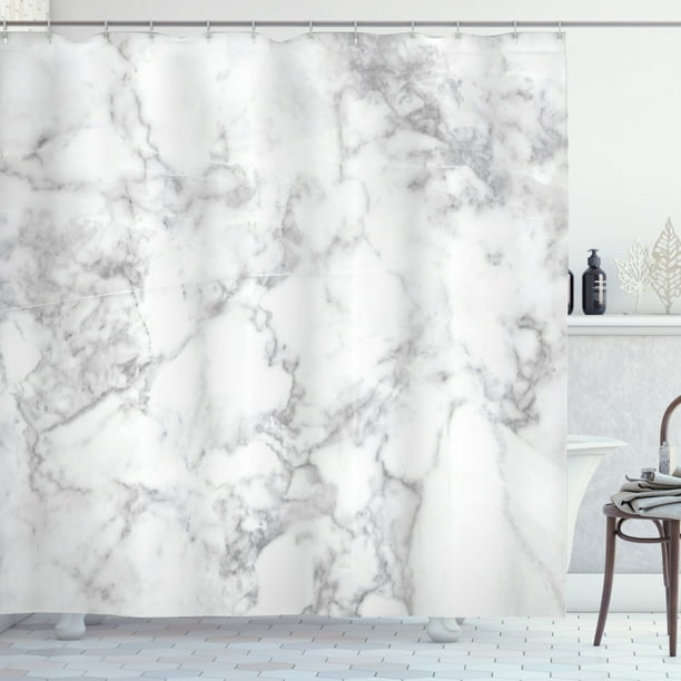 Marble Shower Curtain, Nature Granite Pattern with Cloudy Spotted Trace