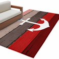 thumbnail image 6 of Nautical Anchor Area Rug 4x6 Washable Rug Non Slip Red Brown Retro Gradient Wooden Grain Large Area Rug Indoor Floor Carpet for Entryway Bedroom Kitchen Living Room Home Office Dining Room Nursery, 6 of 8