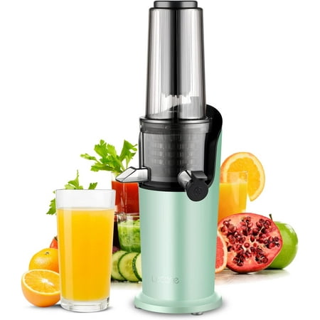 

Juicer Machine Compact Masticating Slow Juicer Easy to Clean Cold Press Juicer with Brush Upgraded Non-clog Filter with Reverse Function for Celery Ginger Pineapple Fruit and Vegetable (GREEN)