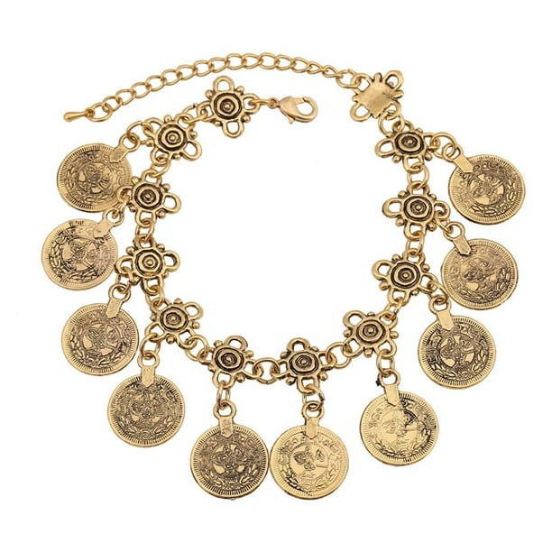Pulsera de la moneda Sunnimix Boho Vintage Pta Oro Moneda Turca Festival Joyería Bronce