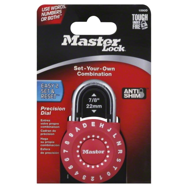 Master Lock 1590D Combination Lock Assorted Colors