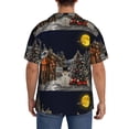 thumbnail image 5 of KLL Christmas Landscape Print Men's Shirt Short Sleeve Button Down Summer Cuba Beach Shirts- X-Large, 5 of 7