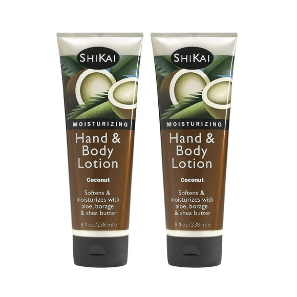 Loción para manos y cuerpo ShiKai Coconut 240 ml (paquete de 2)