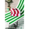 thumbnail image 4 of Contemporary Home Living Striped Top Fitted Pocket Beach Towel - 82" - Green and White, 4 of 4