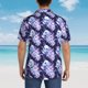 thumbnail image 4 of Fotbe blue starry sky Skull flower Camisa Hawaiana para Hombre Unisex – Camisa Casual de Verano con Botones de Manga Corta de Algodón y Lino,Medium, 4 of 7