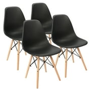 Furmax Modern Dining Chair Set of 4 Mid Century DSW Shell Chair for Kitchen, Dining, Bedroom, Living Room,Black