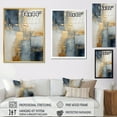 thumbnail image 4 of Designart "Scandinavian Blue And Gold Tranquility" Scandinavian Floater Framed Canvas Art Print, 4 of 5