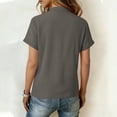 thumbnail image 7 of Ygbgbb Women's Boho Shirts Ruffle Trim Button Down Shirt Short Sleeve V Neck Top Lightweight Summer Casual Shirts Solid Tie Front Tops for Daily & Vacation Wear Gray XL, 7 of 7