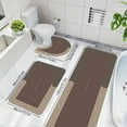 thumbnail image 4 of Brown Bathroom Rug Set 3-Piece Brown Bathroom Rug Set, Quick Dry Diatomaceous Earth Toilet Rug with Non-Slip Back, Absorbent Shower Mat, Contour Bath Mat, Machine Washable for Bathroom Floor, 4 of 9
