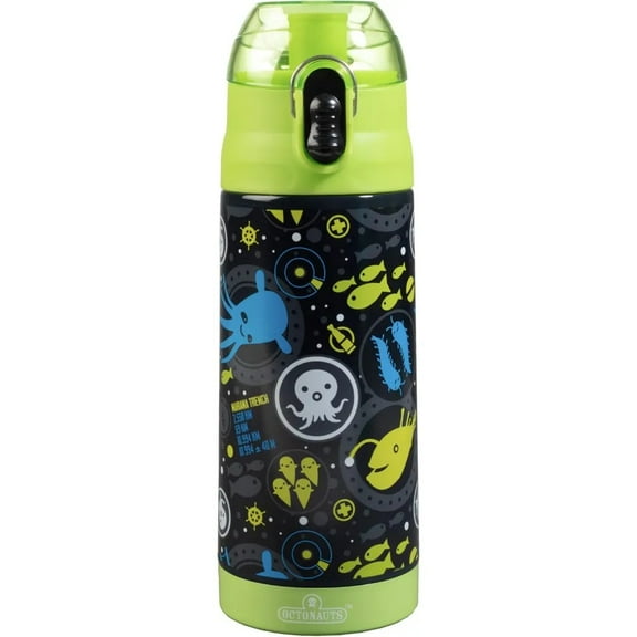 Octonauts Stainless Steel 13 oz Lime Insulated Water Bottle for Boys - Easy to Use for Kids - Reusable Spill Proof BPA-Free Water Bottle, From Hit Show Above and Beyond
