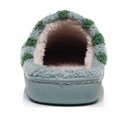 thumbnail image 4 of Domzle Embroidered Womens Mens Slippers Puffy Soft Comfortable Non Slip Slides Winter Indoor Flat Warm House Slippers Green Wide-7.5, 4 of 9