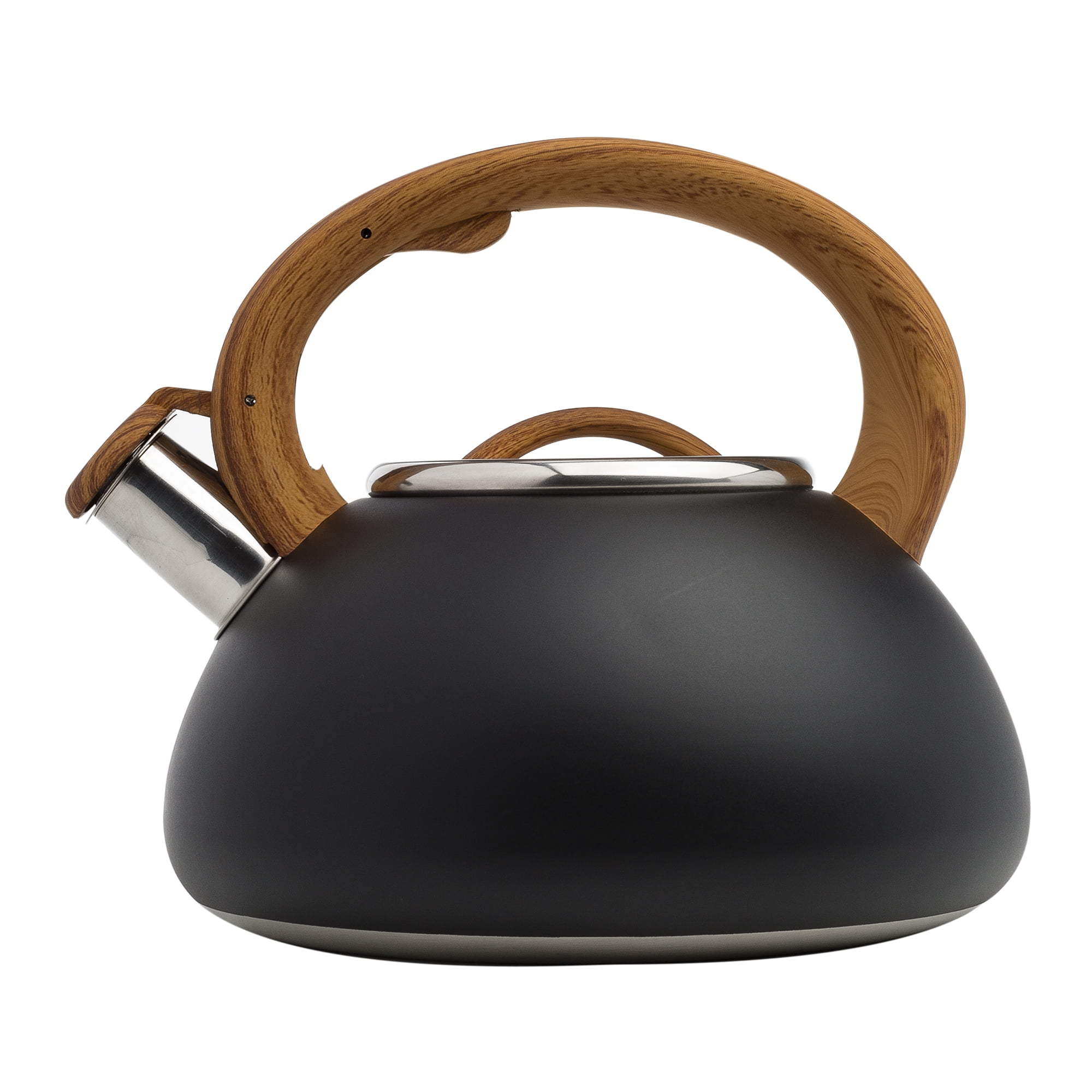 Primula Soft Grip 3 Qt. Stainless Steel Whistling Kettle, Brushed 