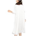 thumbnail image 5 of Diufon Plus Size Nightdress for Women Short Sleeve Crewneck Striped Sleepwear Cute Lace Hem Bow Home Nightgow, 5 of 5