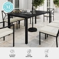 thumbnail image 5 of Martha Stewart 72" Indoor-Outdoor Patio Table with Slatted Top and Steel Frame in Black, 5 of 12