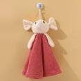 thumbnail image 3 of Sunsanly Hand Bath Towel Kitchen Towels Dish Cloth Soft Microfiber Coral Velvet Fleece Child Hand Towel - Hanging Loop - Machine Wash Ultra Absorbent Fast Drying(Cartoon Rabbit), 3 of 8