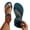 Blue, variant on ZACPNCV Womens Boho Flat Flip Flops Ethnic Print Round Toe Elastic Back Strap Summer