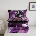 thumbnail image 5 of Manfei Gothic Dragon Animals Full Size Comforter Sets,Vintage Rose Flower Bedding Comforter Set,Pink Gray,Black Reversible,3pcs,1 Comforter and 2 Pillowcases, 5 of 7