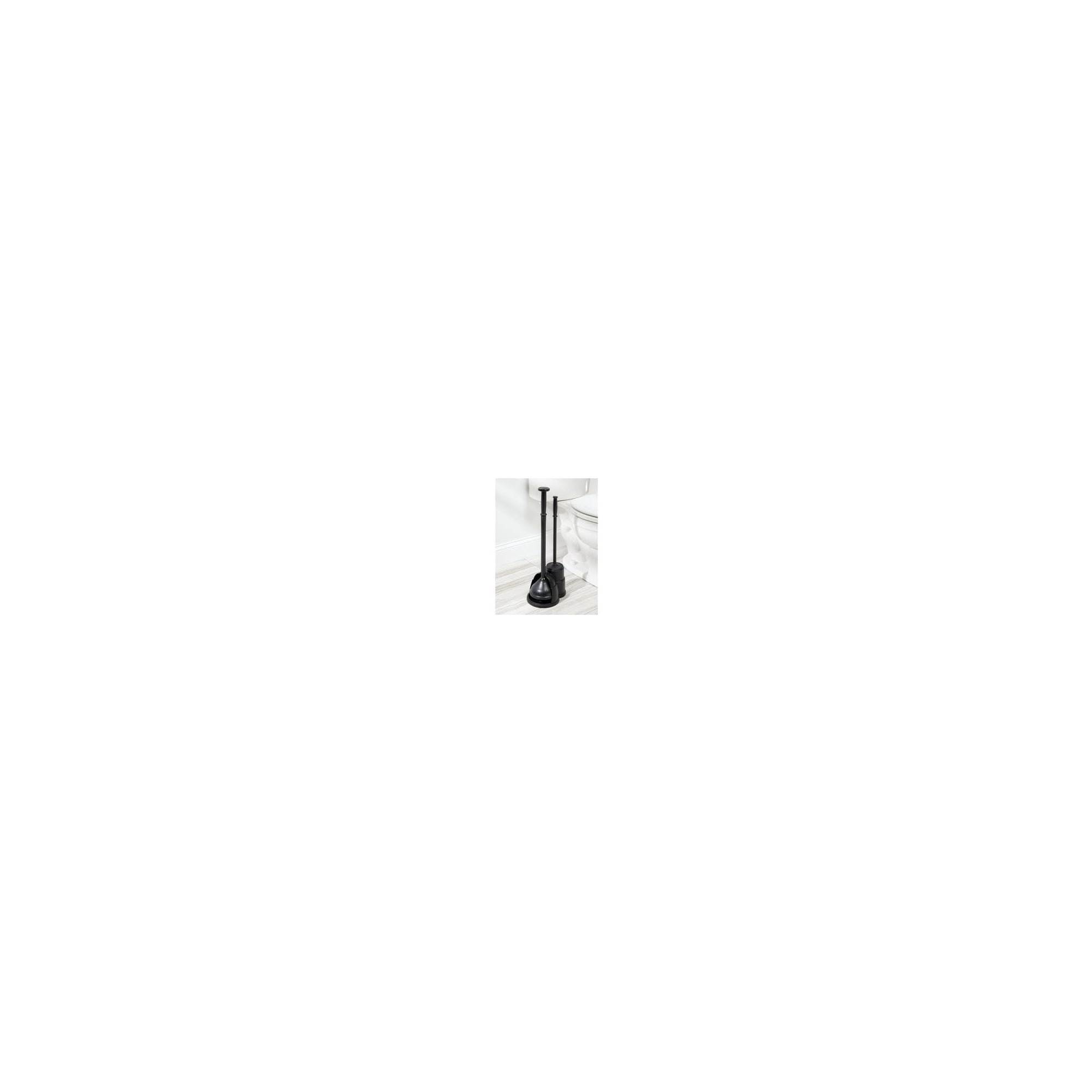 mDesign Compact Plastic Toilet Bowl Brush and Plunger Combo Set, 2 Pack